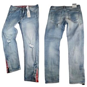 Bianca - Mid Rise Skinny Light Wash Denim Jeans - Size 31